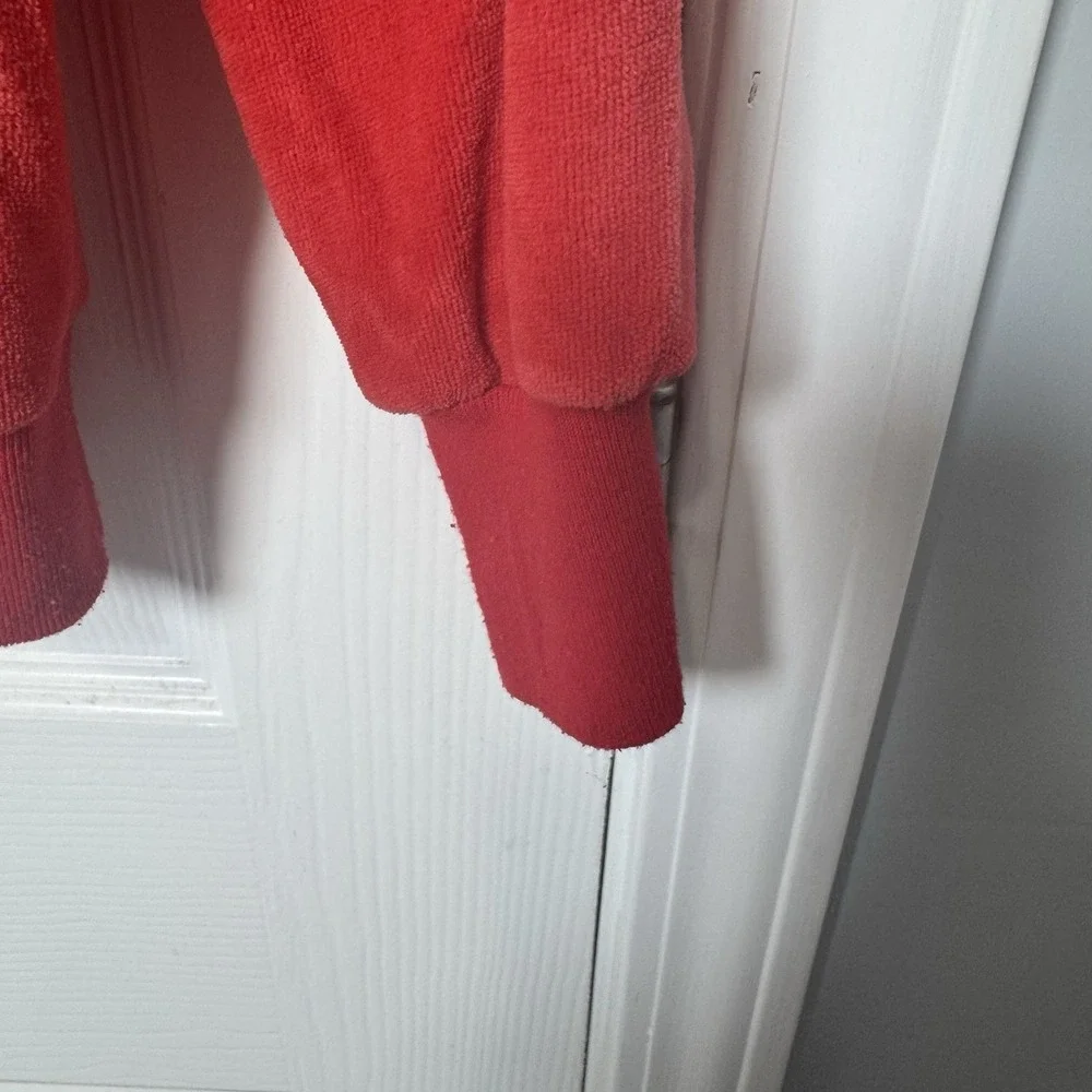 vintage Niki-Lu 50s 60s fuzzy material Velour‎ red sweater Large 16-18